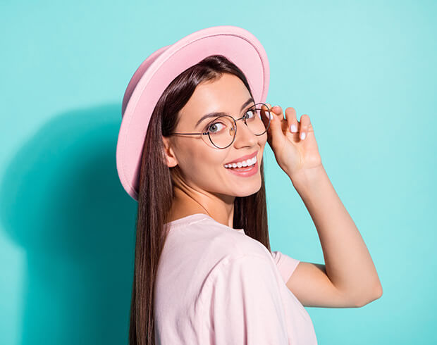 Woman wearing Look! Optometry glasses