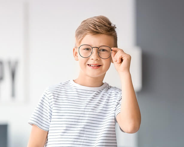 Boy wearing Look! Optometry glasses