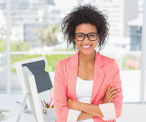 Woman wearing Look! Optometry eyewear